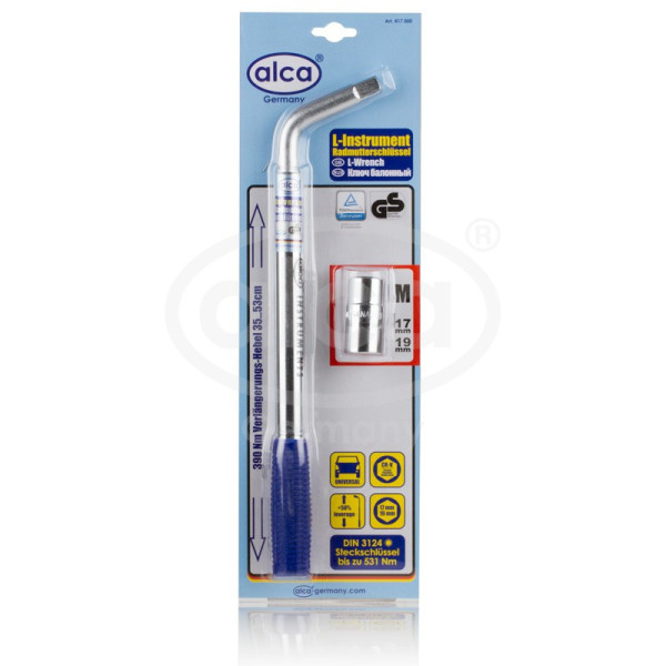 ALCA Ext.Wheel L-Wrench, riteņu atslēga, L veida, 17/19 mm ALCA Ext.Wheel L-Wrench, riteņu atslēga, L veida, 17/19 mm