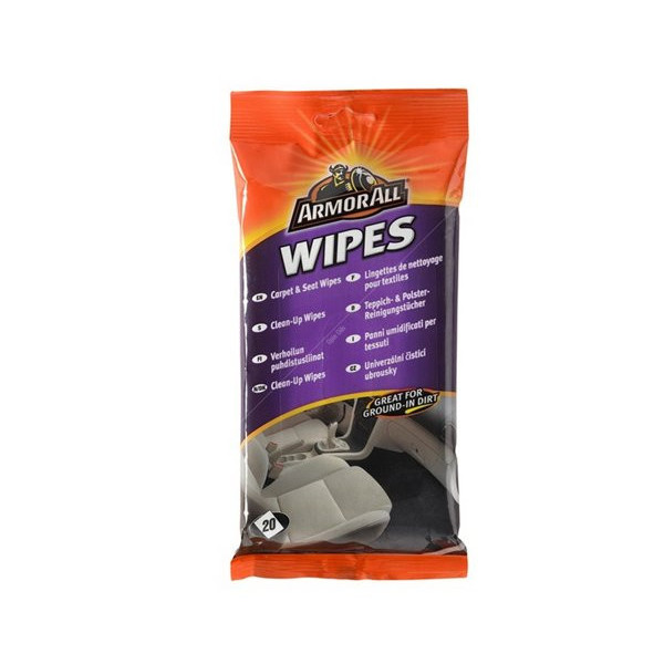 ARMORALL CRPT & Seat flow wipes, polsterējuma tīrīšanas salvetes, 20 gab.