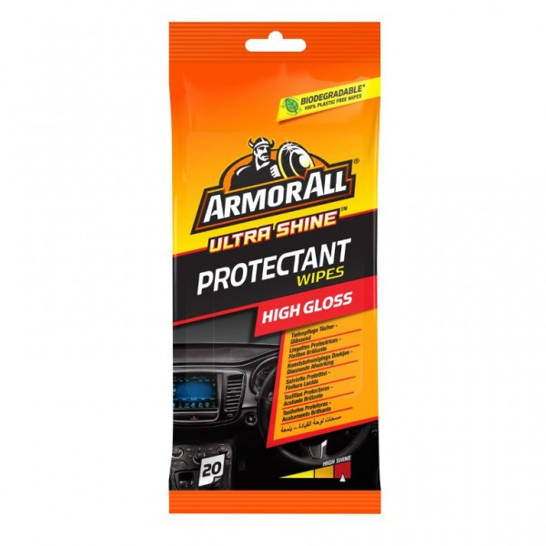 ARMORALL Dash gloss flow wipes, Salvetes plastmasai, vinilam ar spīdumu, 20 gab.