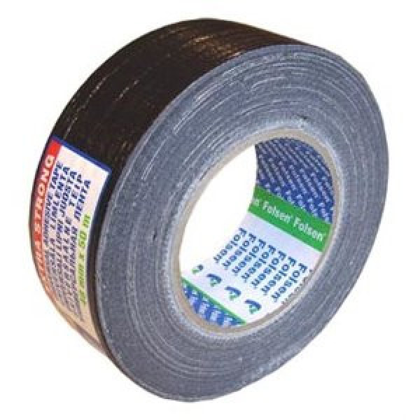 FOLSEN auduma lente, melna, mitrumizturīga, 48 mm x 50 m FOLSEN auduma lente, melna, mitrumizturīga, 48 mm x 50 m