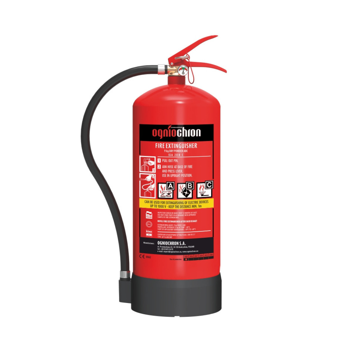 Ugunsdzēšamais aparāts ABC 9 kg