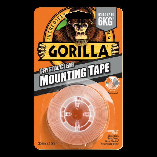 Gorilla Mounting Tape, divpusēja līmlente, 1,5 m x 25 mm