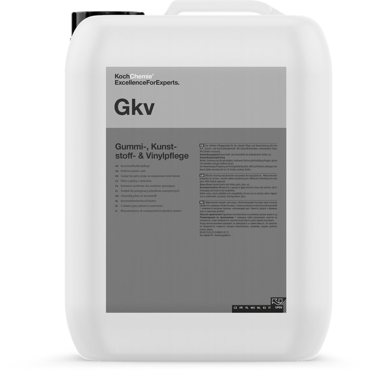 KOCH CHEMIE Exterior plastic and tire cleaner Gkv, ārējās plastmasas un riepu tīrīšanas līdzeklis, 10L