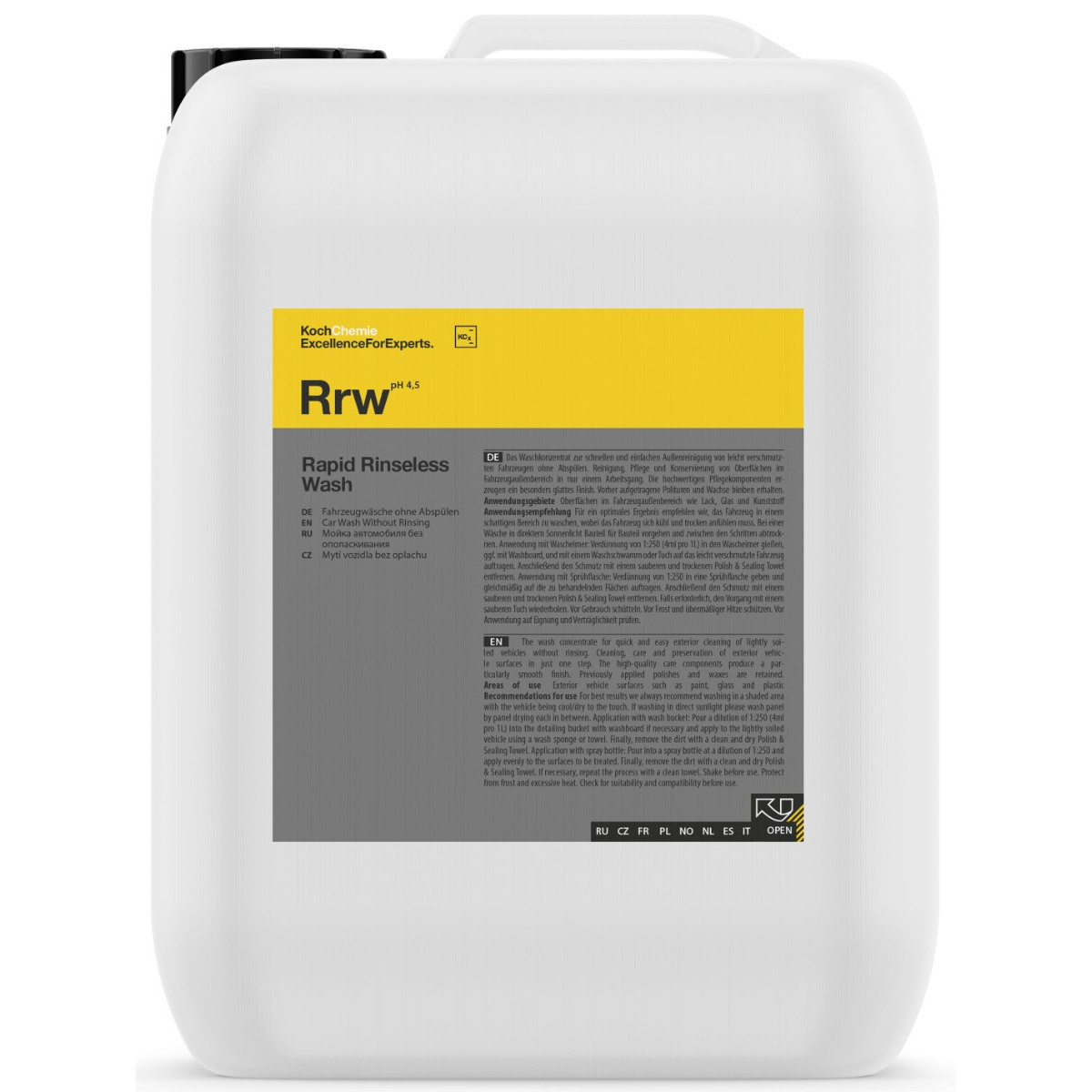 KOCH CHEMIE Rapid Rinseless Wash, šampūna koncentrāts, 5L KOCH CHEMIE Rapid Rinseless Wash, šampūna koncentrāts, 5L