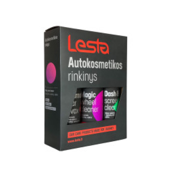 LESTA Kit: Wheel Cleaner +  Dash&Tech Cleaner + Carnauba Wax, Komplekts: riteņu tīrītājs + apdares tīrītājs + vasks