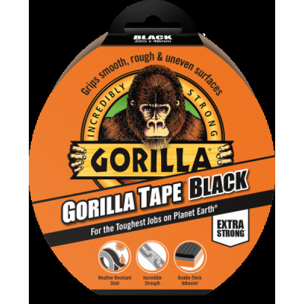 Gorilla Tape Black, līmlente, melna, 32mx48mm