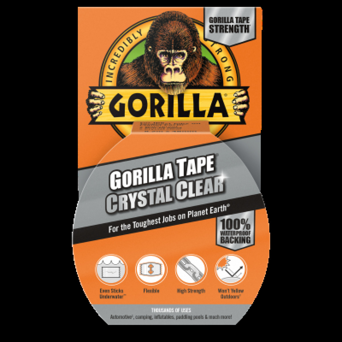 Gorilla Clear Tape 8,2 mx 48 mm, līmlente, caurspīdīga