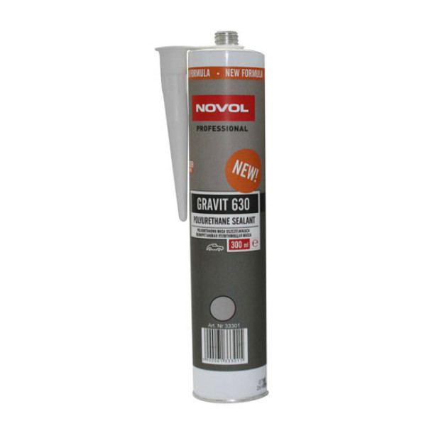 NOVOL Gravit 630 Elastic Polyurethane Sealant Grey, elastīgs poliuretāna hermētiķis, pelēks, 300 ml