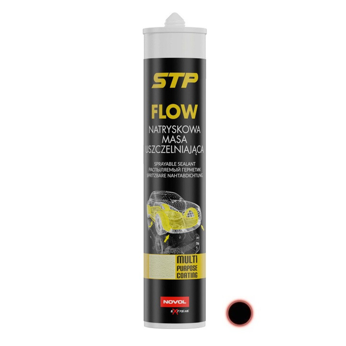 NOVOL FLOW Sprayable Sealant Black, izsmidzināms hermētiķis, melns, 290ml