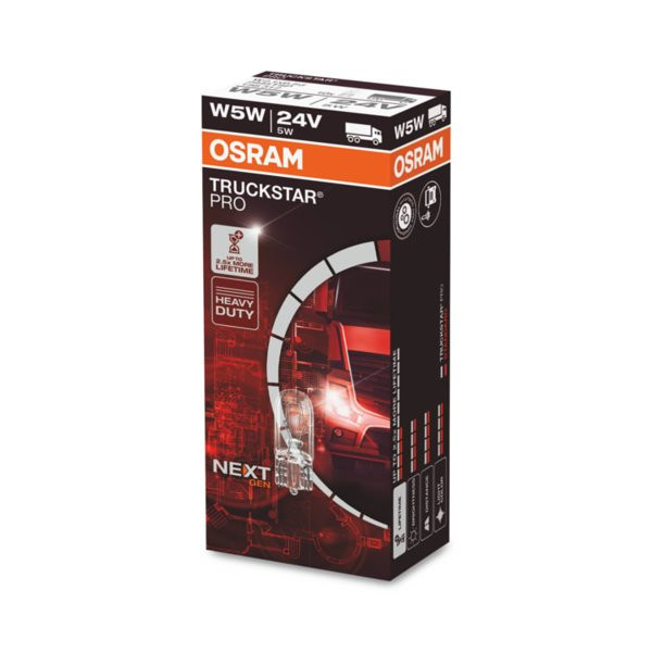 OSRAM automašīnas spuldze 5W 24V W2.1x9.5D, 1 gab.