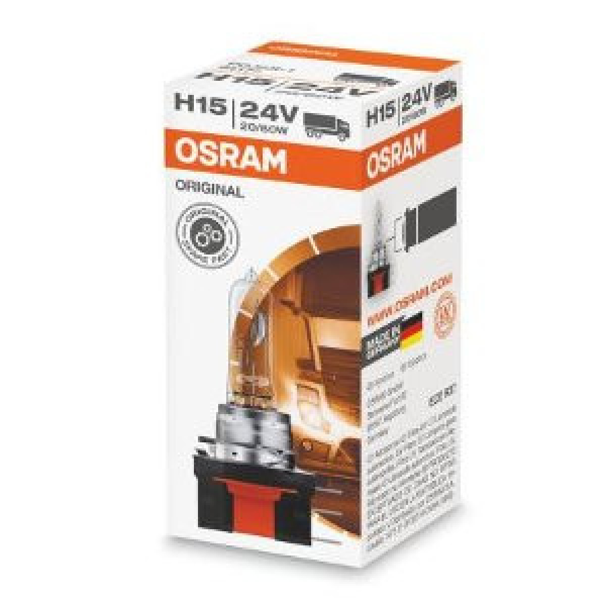 OSRAM automašīnas spuldze H15 20/60W 24V PGJ23T, 1 gab.