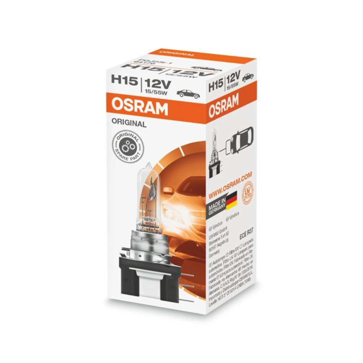 OSRAM automašīnas spuldze H15 55/15W 12V PGJ23T, 1 gab.