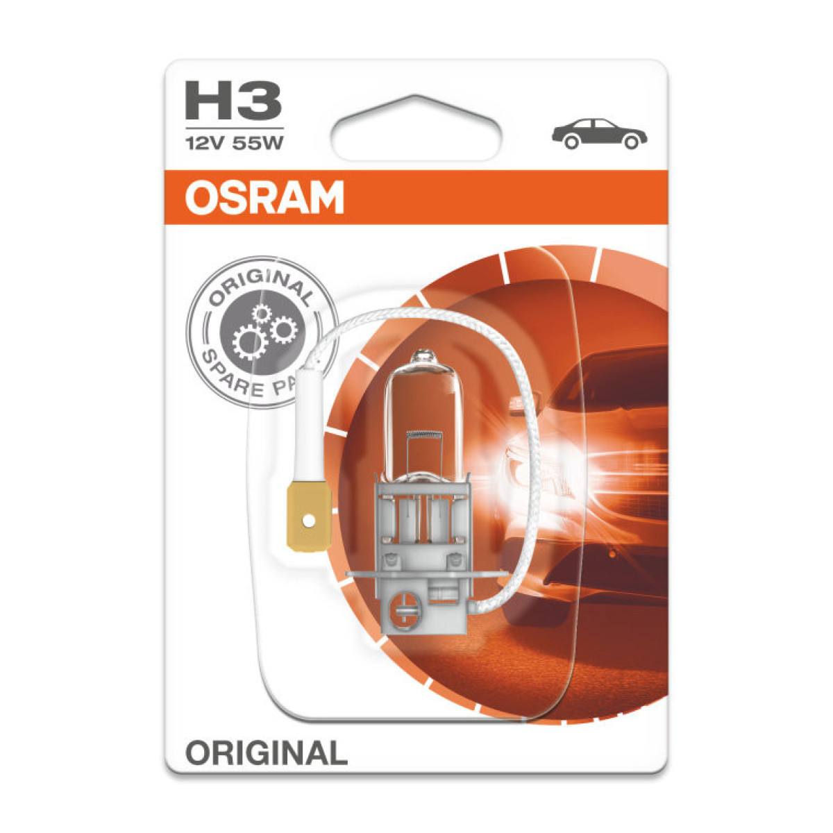 OSRAM automašīnas spuldze H3 55W 12V PK22S, 1 gab.