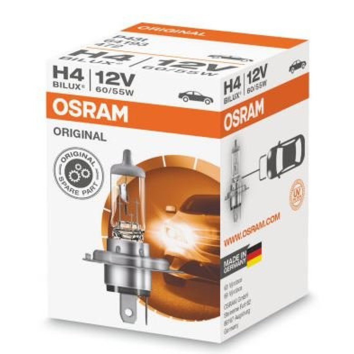 OSRAM automašīnas spuldze H4 60/55W 12V Bilux P43T, 1 gab.