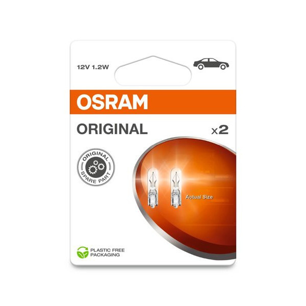 OSRAM automašīnu spuldzes 1,2 W 12 V W2x4,6D, 2 gab.