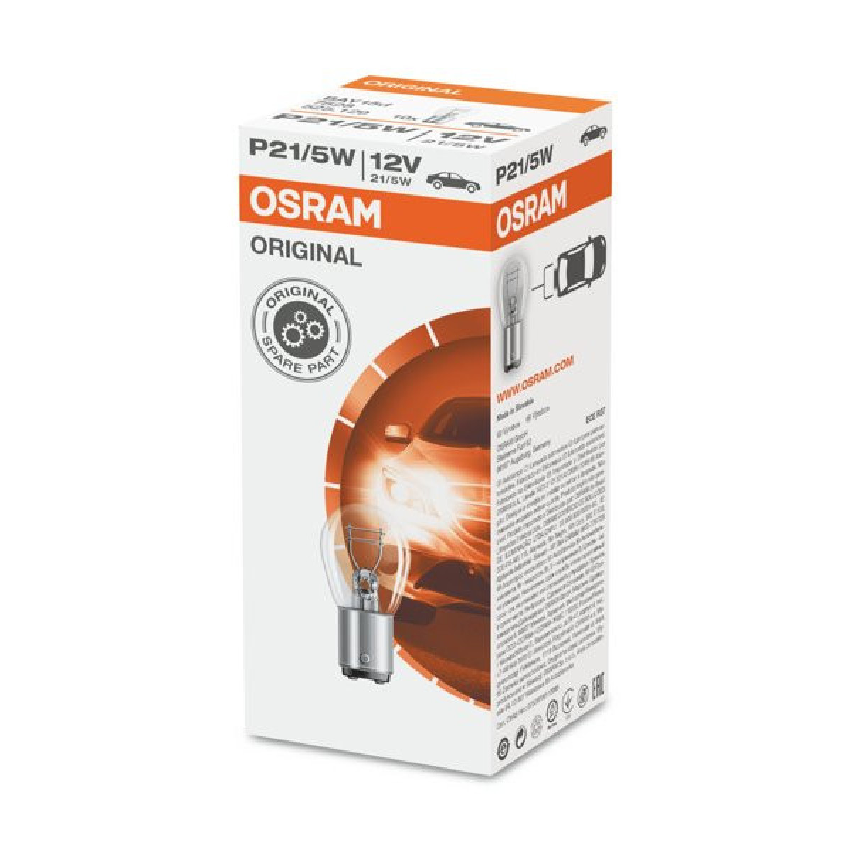 OSRAM automašīnas spuldze 21/5W 12V BAY15D, 1 gab.