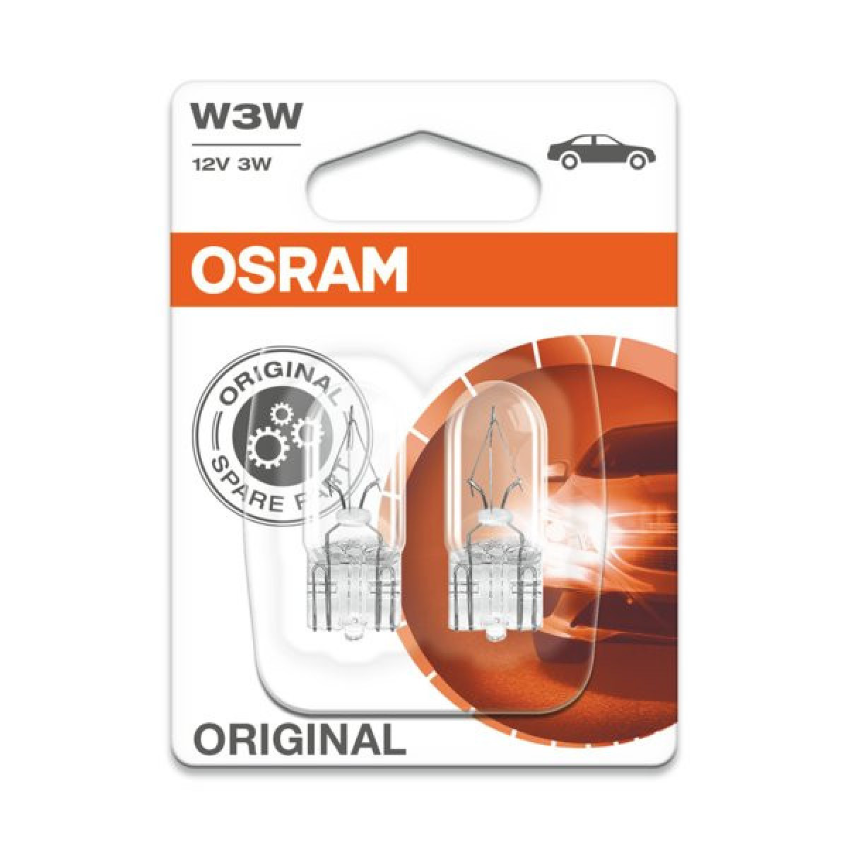 OSRAM W2.1x9.5D, automašīnu spuldzes, 3W 12V, 2 gab.