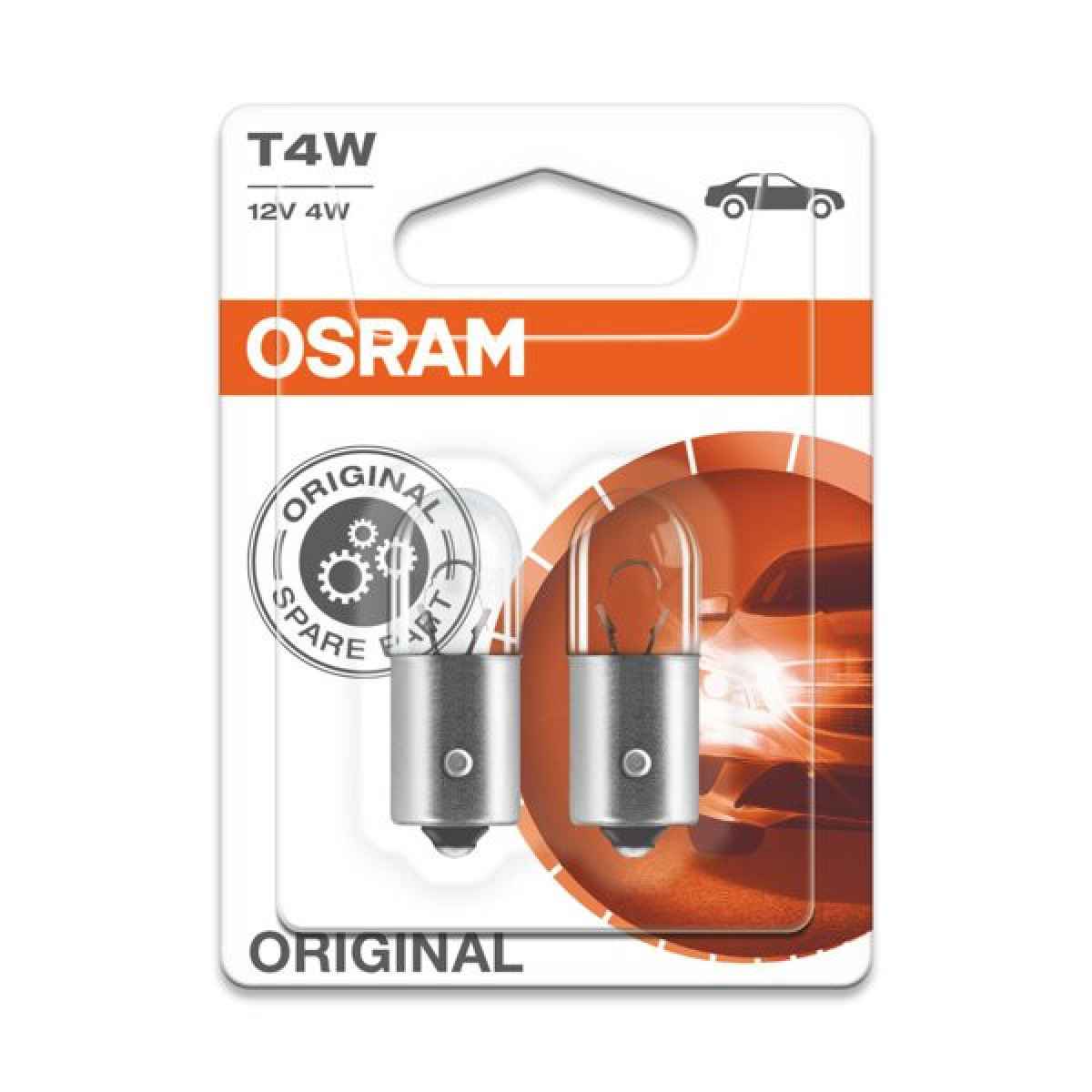 OSRAM automašīnu spuldzes 4W 12V BA9S, 2 gab.