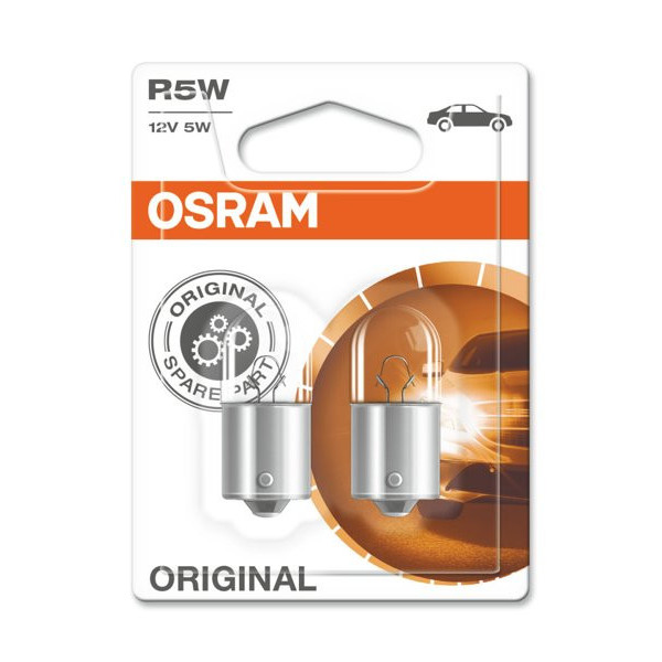 OSRAM automašīnu spuldzes 5W 12V BA15S, 2 gab.