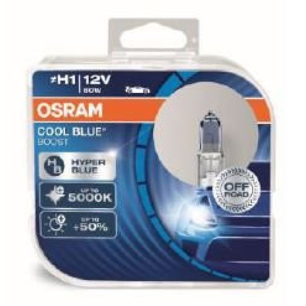 OSRAM automašīnu spuldzes COOL BLUE BOOST H1 80W 12V P14.5S, 2 gab.