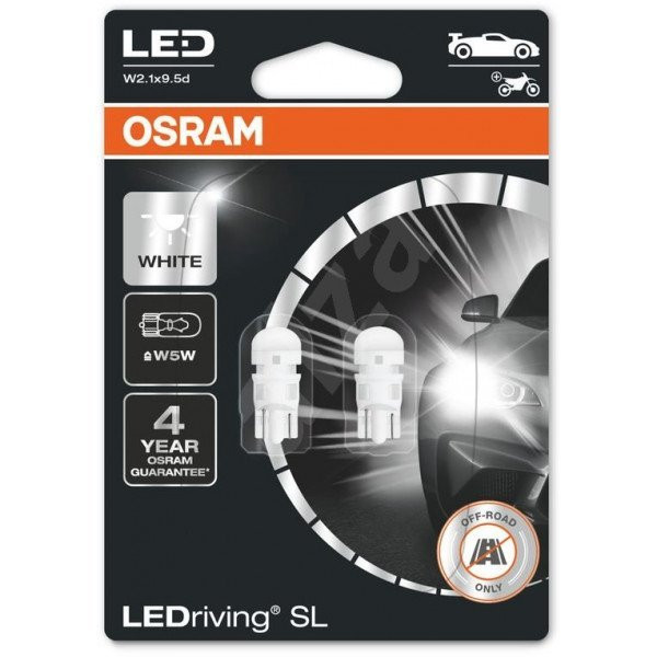OSRAM automašīnu spuldzes LED Retrofit 1W 12V W2.1x9.5D, 2 gab.