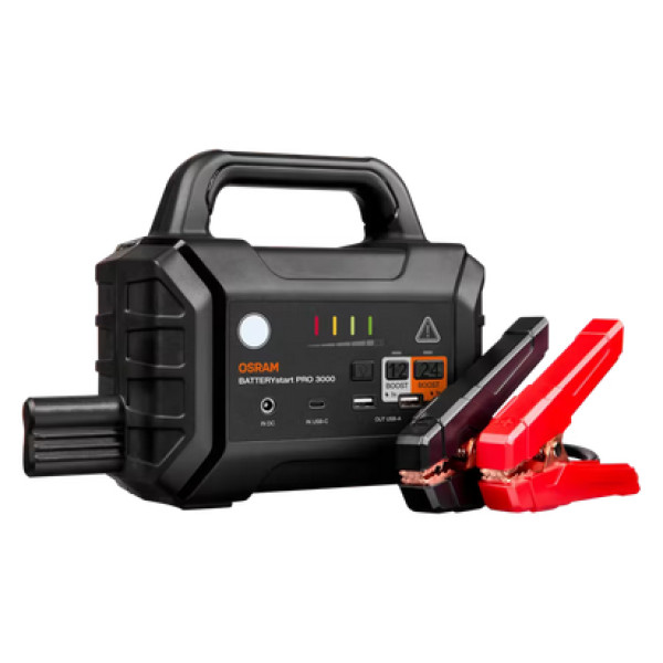 OSRAM BATTERYstart PRO 3000 startera akumulators, 36400mAh, starta strāva 2500A, 12/24V