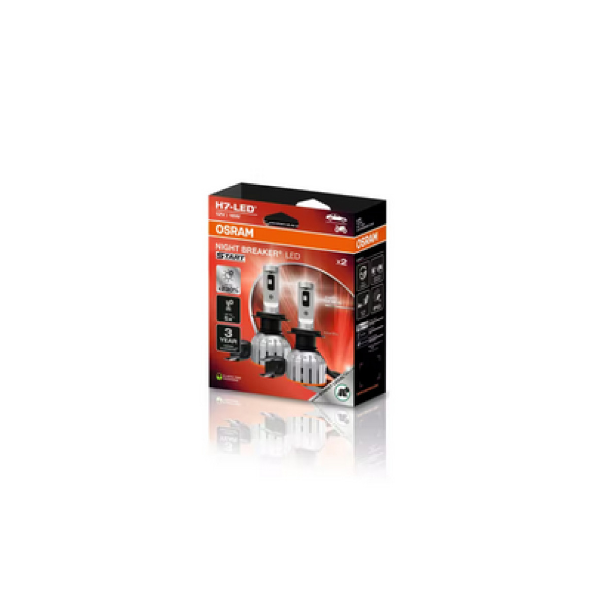 OSRAM automašīnu spuldzes NIGHT BREAKER LED H7 16W 6000K, 2 gab.