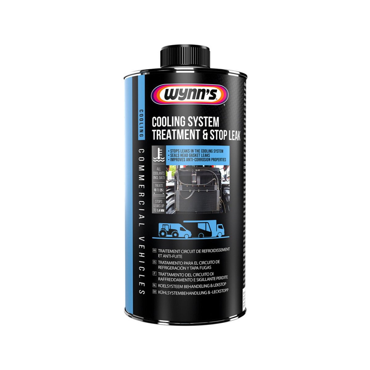 WYNNS Cooling System Treat&Stop Leak, Dzesēšanas sistēmas aizsardzības un blīvēšanas piedeva, 1 l