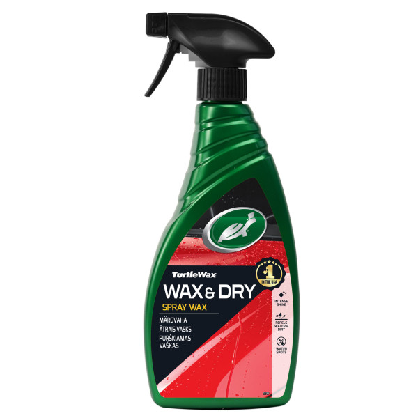 TURTLE WAX Wax N Dry, izsmidzināms vasks mitrai virsbūvei, 500 ml
