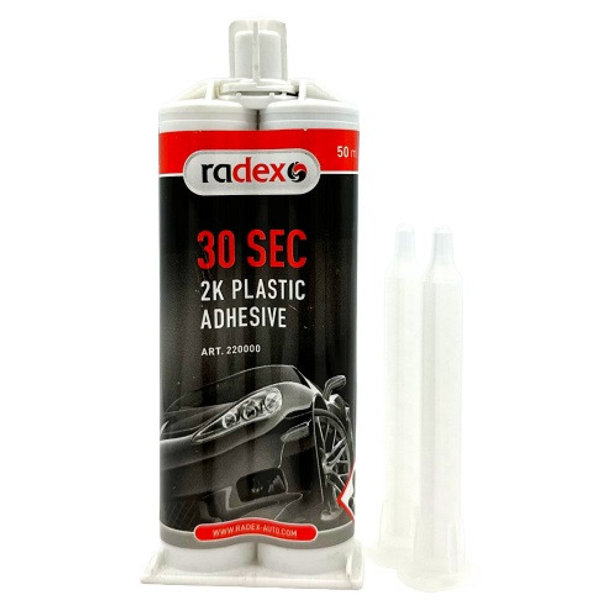 RADEX 2K Plastic Adhesive, plastmasas līme (30 sek.), 50 ml