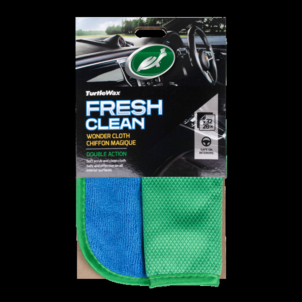 TURTLE WAX Fresh clean, divpusēja tīrīšanas lupatiņa 32 x 28 cm