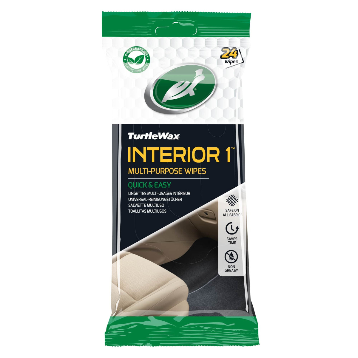 TURTLE WAX Interior1 wipes, universālas salvetes salona tīrīšanai, 24 gab. TURTLE WAX Interior1 wipes, universālas salvetes salona tīrīšanai, 24 gab.