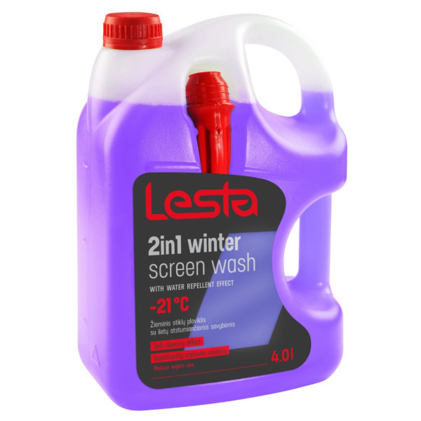 LESTA Windscreen Washer Fluid 2in1 -21°C, vējstiklu mazgāšanas šķidrums, 4 L LESTA Windscreen Washer Fluid 2in1 -21°C, vējstiklu mazgāšanas šķidrums, 4 L