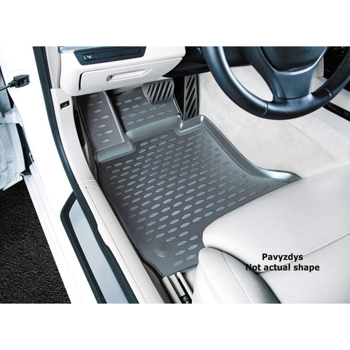 Gumijas 3D paklājiņi TOYOTA Auris 2006-2012g. / 4gab. / pelēks / ar paaugstinātām malām