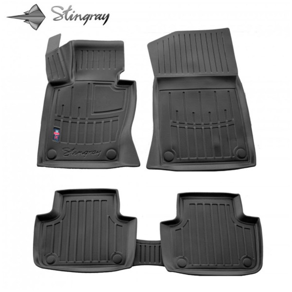 Gumijas 3D paklājiņi BMW X3 E83 2004-2010g., 5 pc. / melna / 5027085 / ar paaugstinātām malām