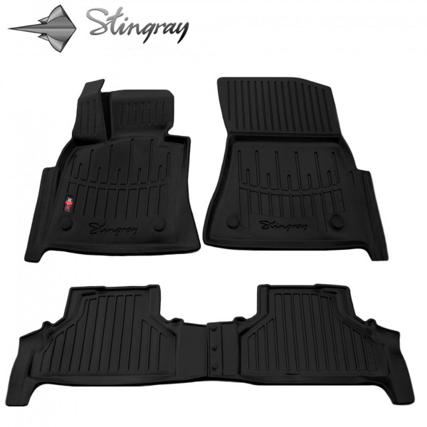 Gumijas 3D paklājiņi BMW X5 E70 2006-2013g., 4gab. / melna / 5027034 / ar paaugstinātām malām