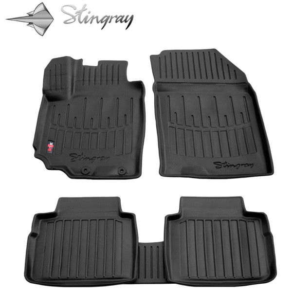 Gumijas 3D paklājiņi SUZUKI SX4 II 2013-2021g., 5gab. / melna / 5021025 / ar paaugstinātām malām