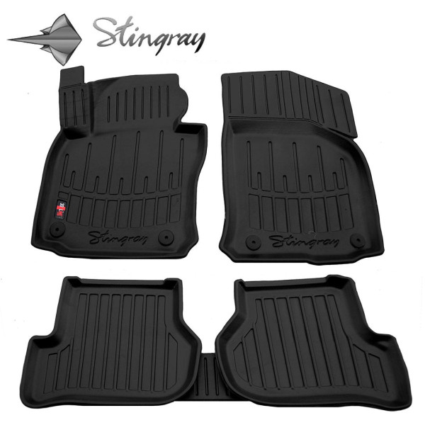 Gumijas 3D paklājiņi SEAT Toledo III 5P 2004-2009g., 5gab. / melna / 5020045 / ar paaugstinātām malām