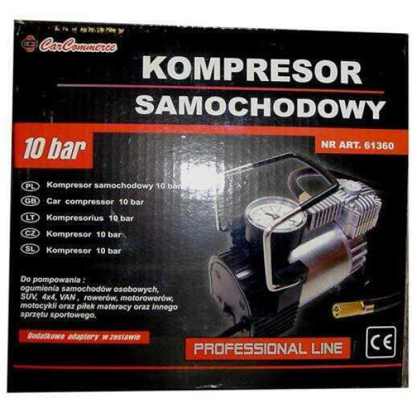 Automašīnas gaisa kompresors 12V 10 bar 61360