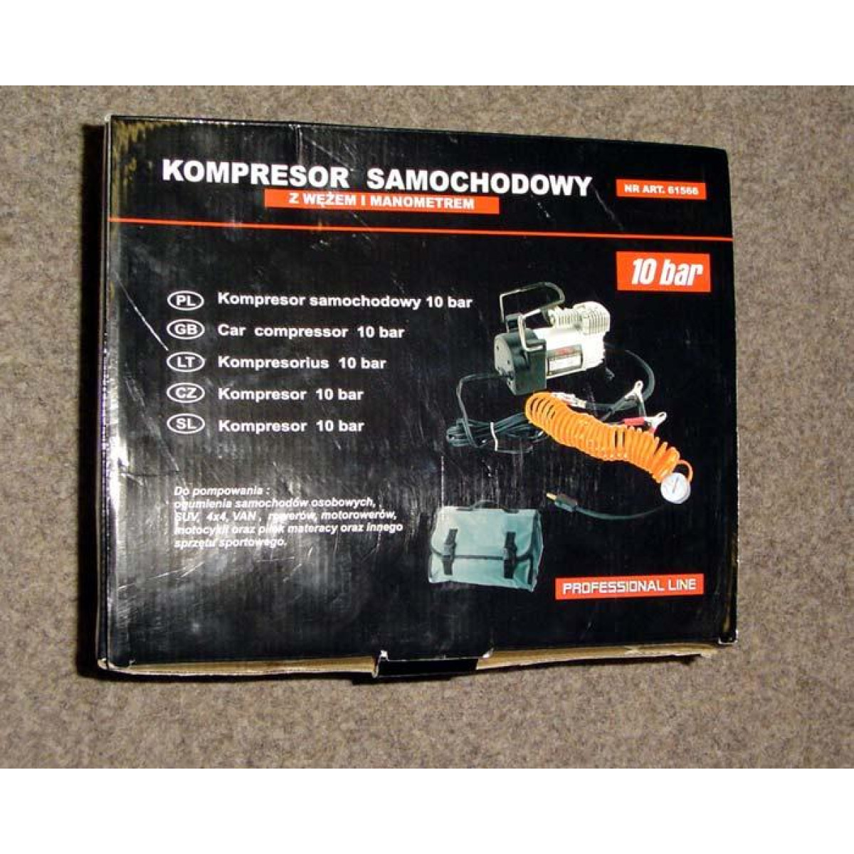 Automašīnas gaisa kompresors 12V 10 bar 61566 ar koferi Automašīnas gaisa kompresors 12V 10 bar 61566 ar koferi