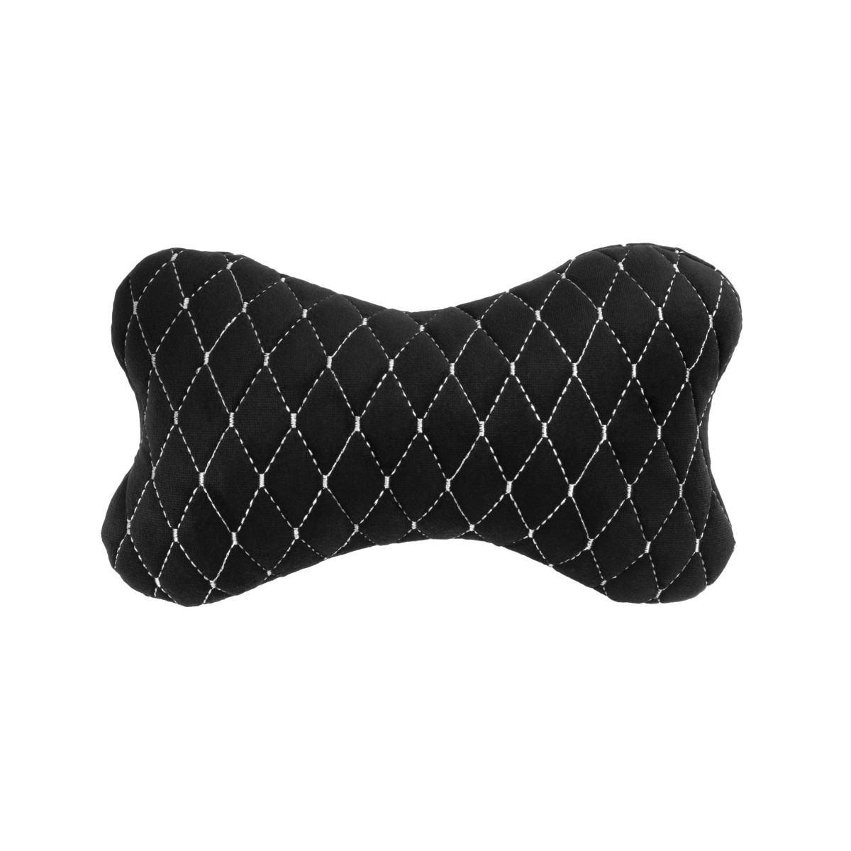 EVAtech Auto Kakla Spilvens 27x16 cm - melna / baltas šuvums EVAtech Auto Kakla Spilvens 27x16 cm - melna / baltas šuvums