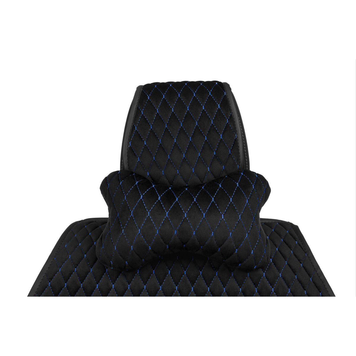 EVAtech Auto Kakla Spilvens 27x16 cm - melna / zils šuvums EVAtech Auto Kakla Spilvens 27x16 cm - melna / zils šuvums