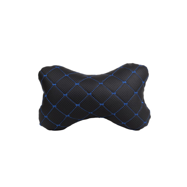 EVAtech ECO Auto Kakla Spilvens 27x16 cm - melna / zils šuvums