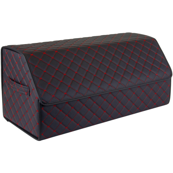 Bagažinės daiktadėžė EVAtech ECO L 30x30x65 cm - melna / melnas malas / sarkans šuvums / sarkans iekšpuse