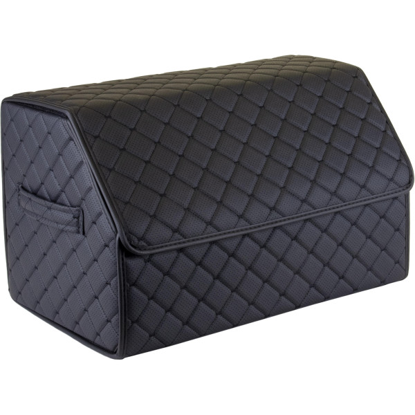 EVAtech Bagāžas nodalījuma organizators ECO M 30x30x50 cm - melna / melnas malas / melnas šuvums / sarkans iekšpuse