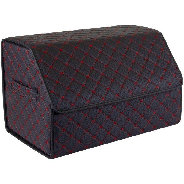 EVAtech Bagāžas nodalījuma organizators ECO M 30x30x50 cm - melna / melnas malas / sarkans šuvums / melns iekšpuse