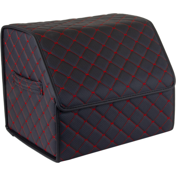 EVAtech Bagāžas nodalījuma organizators ECO S 30x30x35 cm - melna / melnas malas / sarkans šuvums / melns iekšpuse