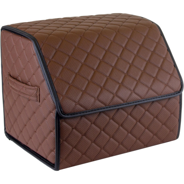 Bagažinės daiktadėžė EVAtech ECO S 30x30x35 cm - brūns / melnas malas / brūnas šuvums / sarkans iekšpuse
