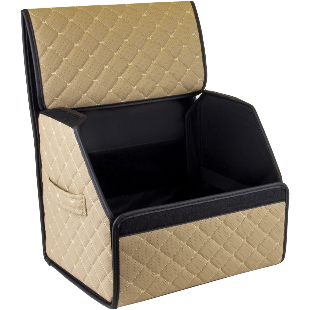 EVAtech Bagāžas nodalījuma organizators ECO S 30x30x35 cm - smilšu / melnas malas / smilšu šuvums / melns iekšpuse