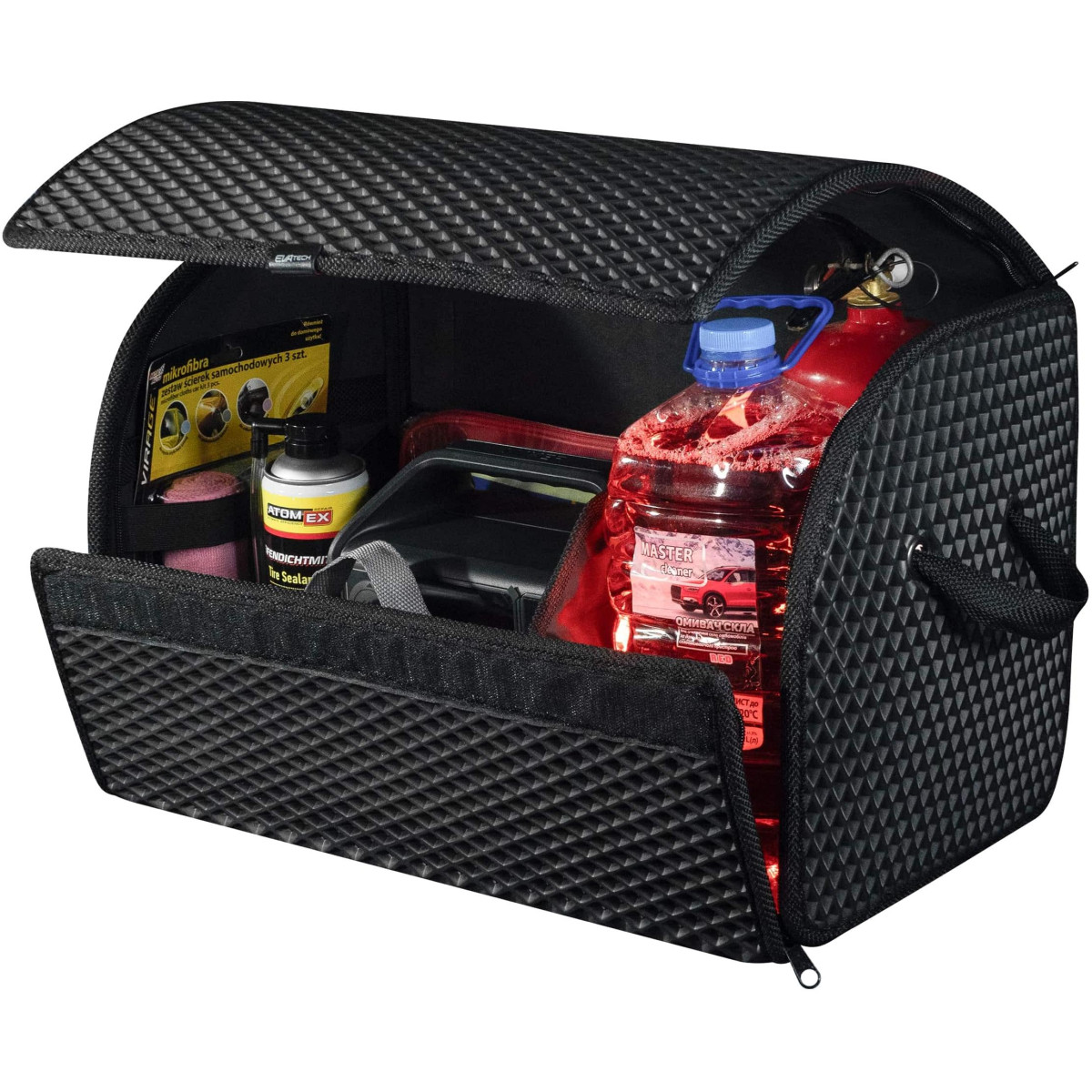 EVAtech Bagāžas nodalījuma organizators PRO M 32x50x30 cm - melna / melnas malas EVAtech Bagāžas nodalījuma organizators PRO M 32x50x30 cm - melna / melnas malas